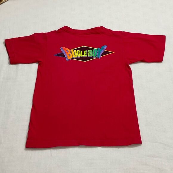 Vintage Bugle Boy 80s 90s Boys Tee Shirt AOP Logo Size 8 - Picture 6 of 8